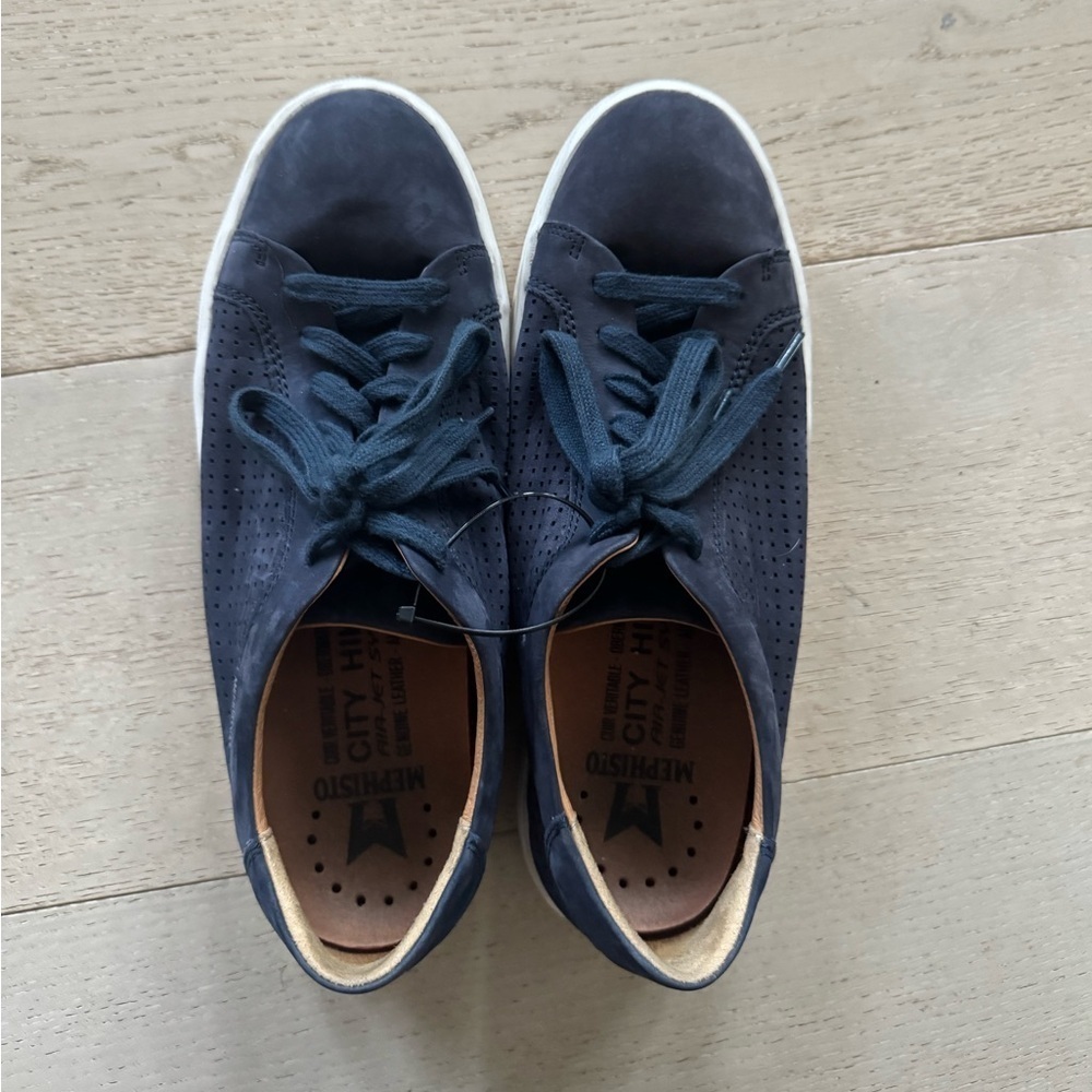 MEPHISTO Men's City Hiker Sneakers nubuck leather 8.5 blue